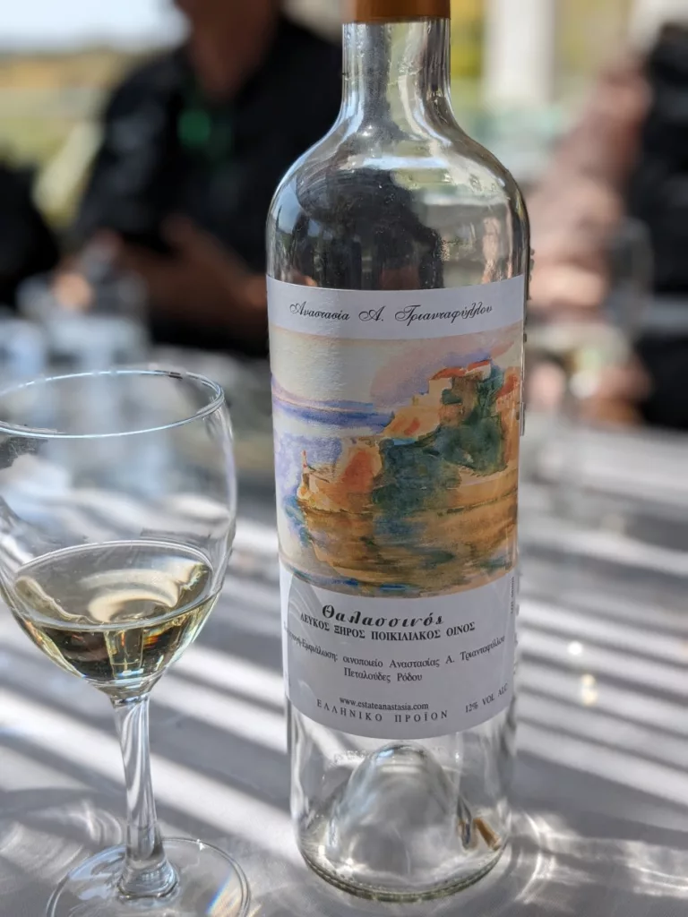 Rhodos Wanderung Weinprobe